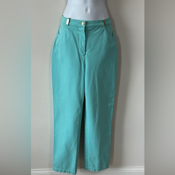 St John Turquoise 5 Pocket High Waist Straight Leg Jeans Size 6 - Picture 7 of 7